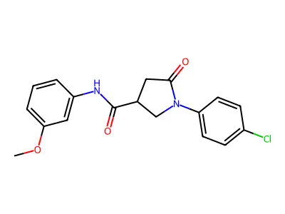 1-(4-chlorophenyl)-N-(3-methoxyphenyl)-5-oxo-3-pyrrolidinecarboxamide structure