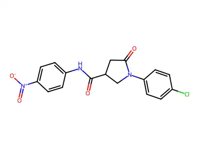 1-(4-chlorophenyl)-N-(4-nitrophenyl)-5-oxopyrrolidine-3-carboxamide structure