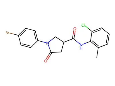1-(4-bromophenyl)-N-(2-chloro-6-methylphenyl)-5-oxopyrrolidine-3-carboxamide structure