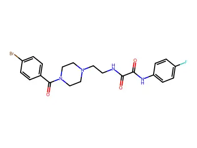 N-[2-[4-(4-bromobenzoyl)piperazin-1-yl]ethyl]-N'-(4-fluorophenyl)oxamide structure