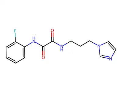 N'-(2-fluorophenyl)-N-(3-imidazol-1-ylpropyl)oxamide structure