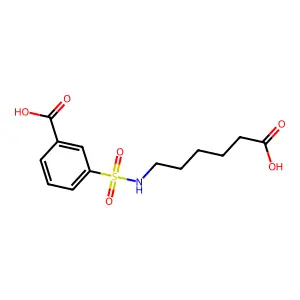 3-[(5-Carboxypentyl)sulfamoyl]benzoic acid structure