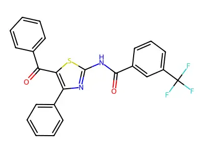 N-(5-benzoyl-4-phenyl-1,3-thiazol-2-yl)-3-(trifluoromethyl)benzamide structure