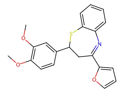 2-(3,4-Dimethoxyphenyl)-4-(furan-2-yl)-2,3-dihydro-1,5-benzothiazepine structure