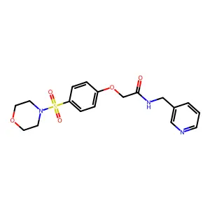 2-(4-morpholin-4-ylsulfonylphenoxy)-N-(pyridin-3-ylmethyl)acetamide structure