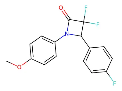 3,3-Difluoro-4-(4-fluorophenyl)-1-(4-methoxyphenyl)azetidin-2-one structure