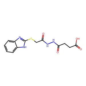 4-[2-(1H-1,3-benzodiazol-2-ylsulfanyl)acetohydrazido]-4-oxobutanoic acid structure