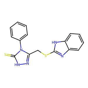 5-[(1H-1,3-benzodiazol-2-ylsulfanyl)methyl]-4-phenyl-4H-1,2,4-triazole-3-thiol structure