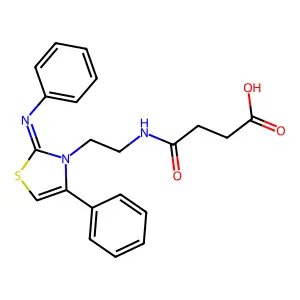 4-Oxo-4-[2-(4-phenyl-2-phenylimino-1,3-thiazol-3-yl)ethylamino]butanoic acid structure