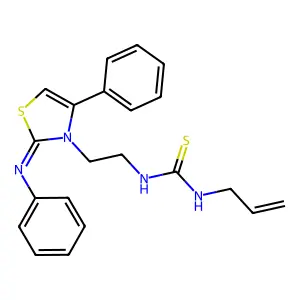 (E)-1-allyl-3-(2-(4-phenyl-2-(phenylimino)thiazol-3(2H)-yl)ethyl)thiourea structure