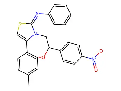 2-[4-(4-Methylphenyl)-2-phenylimino-1,3-thiazol-3-yl]-1-(4-nitrophenyl)ethanol structure