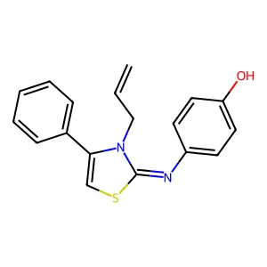 (Z)-4-((3-allyl-4-phenylthiazol-2(3H)-ylidene)amino)phenol structure