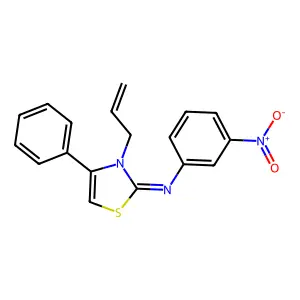 N-(3-nitrophenyl)-4-phenyl-3-prop-2-enyl-1,3-thiazol-2-imine structure