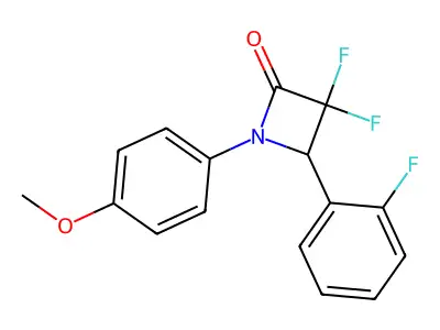 3,3-Difluoro-4-(2-fluorophenyl)-1-(4-methoxyphenyl)azetidin-2-one structure
