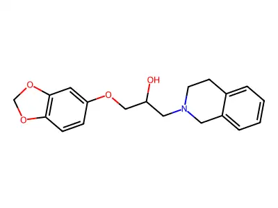 1-(1,3-benzodioxol-5-yloxy)-3-(3,4-dihydro-2(1H)-isoquinolinyl)-2-propanol structure