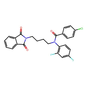 4-chloro-N-(2,4-difluorophenyl)-N-(4-(1,3-dioxoisoindolin-2-yl)butyl)benzamide structure