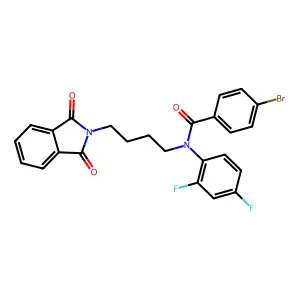 4-bromo-N-(2,4-difluorophenyl)-N-(4-(1,3-dioxoisoindolin-2-yl)butyl)benzamide structure