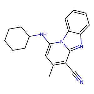 1-(Cyclohexylamino)-3-methylpyrido[1,2-a]benzimidazole-4-carbonitrile structure