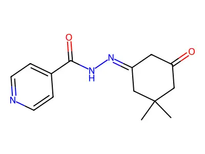 N-[(3,3-dimethyl-5-oxocyclohexylidene)amino]pyridine-4-carboxamide structure