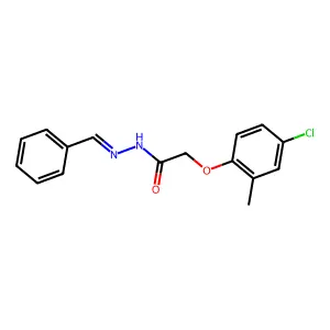 2-(4-Chloro-2-methylphenoxy)acetic acid 2-(phenylmethylene)hydrazide structure