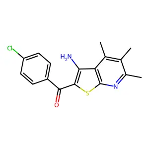 (3-Amino-4,5,6-trimethylthieno[2,3-b]pyridin-2-yl)(4-chlorophenyl)methanone structure