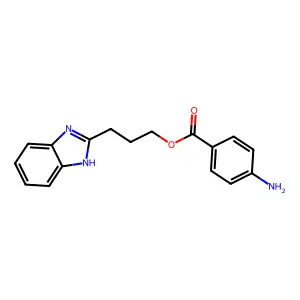 4-Amino-benzoic acid 3-(1H-benzoimidazol-2-yl)-propyl ester structure