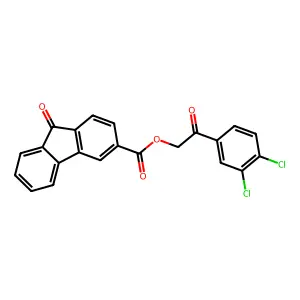 2-(3,4-dichlorophenyl)-2-oxoethyl 9-oxo-9H-fluorene-3-carboxylate structure
