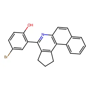 4-bromo-2-(2,3-dihydro-1H-benzo[f]cyclopenta[c]quinolin-4-yl)phenol structure