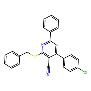 2-Benzylsulfanyl-4-(4-chlorophenyl)-6-phenylpyridine-3-carbonitrile structure
