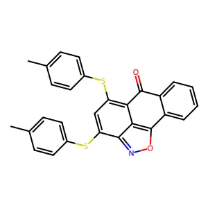 3,5-bis(p-tolylthio)-6H-anthra[1,9-cd]isoxazol-6-one structure