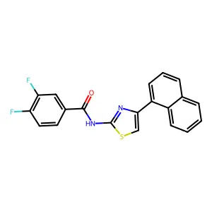 3,4-difluoro-N-(4-naphthalen-1-yl-1,3-thiazol-2-yl)benzamide structure