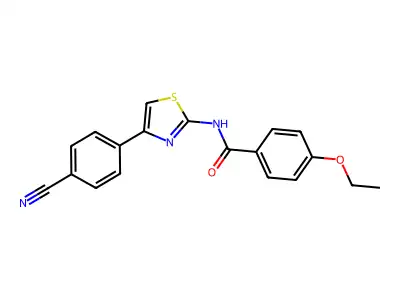 N-[4-(4-cyanophenyl)-1,3-thiazol-2-yl]-4-ethoxybenzamide structure