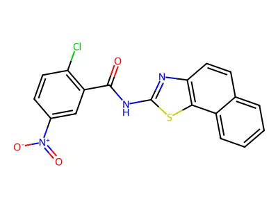 N-benzo[g][1,3]benzothiazol-2-yl-2-chloro-5-nitrobenzamide structure