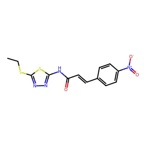 (E)-N-(5-ethylsulfanyl-1,3,4-thiadiazol-2-yl)-3-(4-nitrophenyl)prop-2-enamide structure