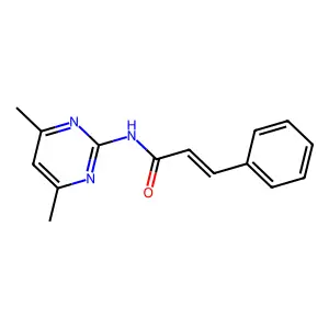 N-(4,6-dimethylpyrimidin-2-yl)-3-phenylprop-2-enamide structure