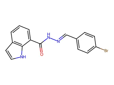 N-[(4-bromophenyl)methylideneamino]-1H-indole-7-carboxamide structure