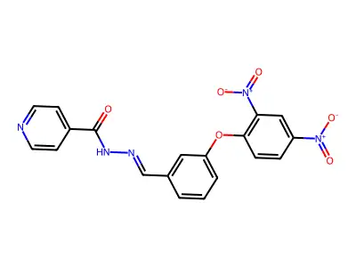 N-[(E)-[3-(2,4-dinitrophenoxy)phenyl]methylideneamino]pyridine-4-carboxamide structure