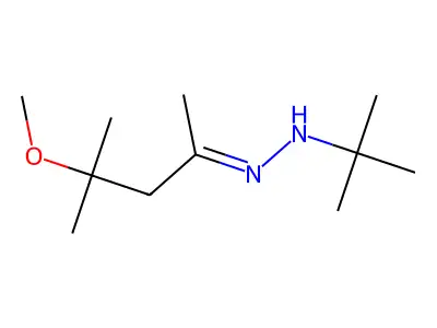 2-Pentanone, 4-methoxy-4-methyl-, (1,1-dimethylethyl)hydrazone structure