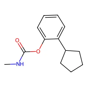 Phenol, 2-cyclopentyl-, 1-(N-methylcarbamate) structure