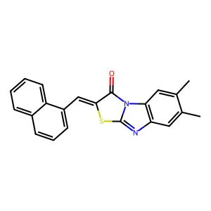 6,7-dimethyl-2-(1-naphthylmethylene)[1,3]thiazolo[3,2-a]benzimidazol-3(2H)-one structure