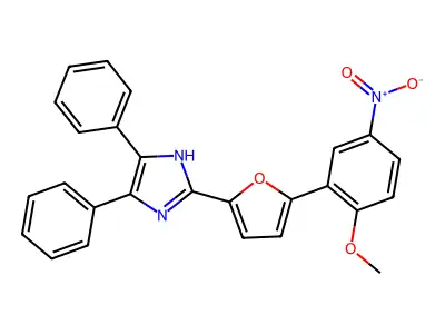 2-[5-(2-methoxy-5-nitrophenyl)furan-2-yl]-4,5-diphenyl-1H-imidazole structure