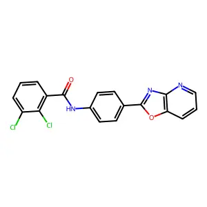 2,3-dichloro-N-[4-([1,3]oxazolo[4,5-b]pyridin-2-yl)phenyl]benzamide structure