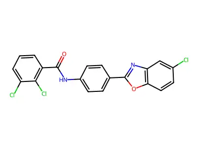 2,3-dichloro-N-[4-(5-chloro-1,3-benzoxazol-2-yl)phenyl]benzamide structure