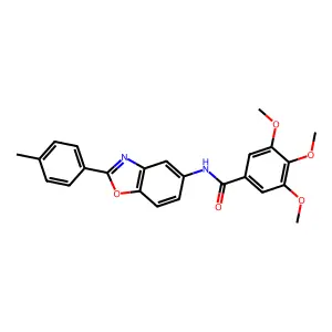 3,4,5-trimethoxy-N-[2-(4-methylphenyl)-1,3-benzoxazol-5-yl]benzamide structure