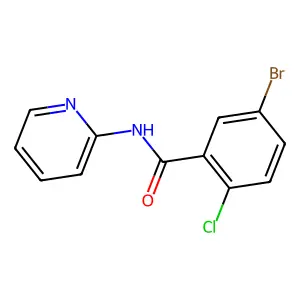5-bromo-2-chloro-N-pyridin-2-ylbenzamide structure