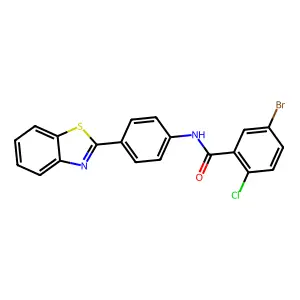N-[4-(1,3-benzothiazol-2-yl)phenyl]-5-bromo-2-chlorobenzamide structure