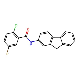 5-bromo-2-chloro-N-(9H-fluoren-2-yl)benzamide structure