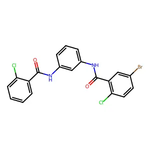 5-bromo-2-chloro-N-[3-[(2-chlorobenzoyl)amino]phenyl]benzamide structure