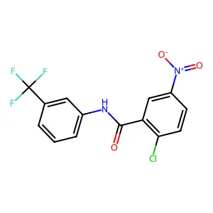 2-chloro-5-nitro-N-[3-(trifluoromethyl)phenyl]benzamide structure