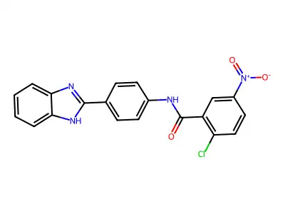 N-[4-(1H-1,3-benzodiazol-2-yl)phenyl]-2-chloro-5-nitrobenzamide structure